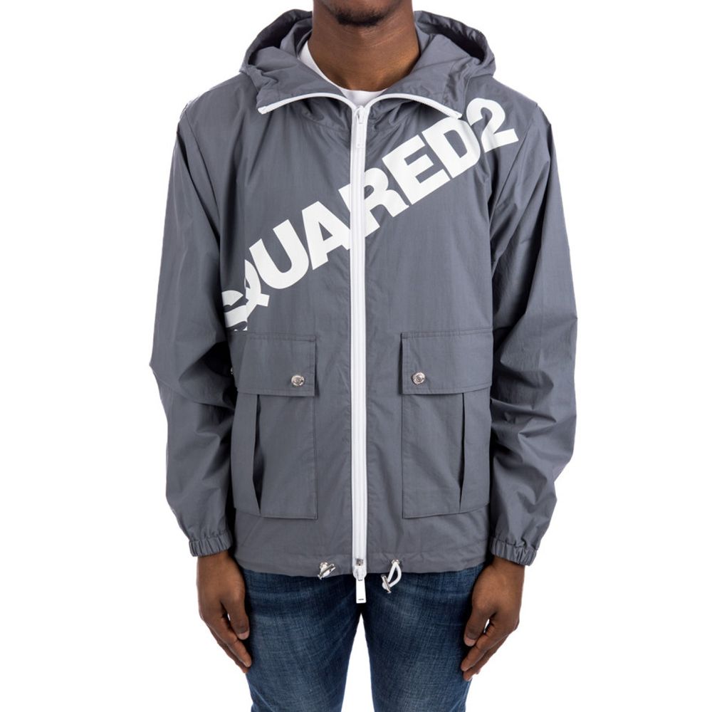 Dsquared² Gray Cotton Shell Jacket