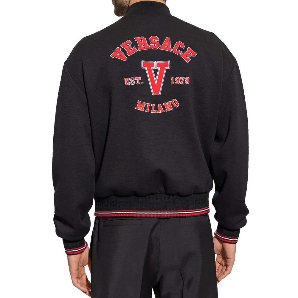 Versace Black Virgin Wool Bomber
