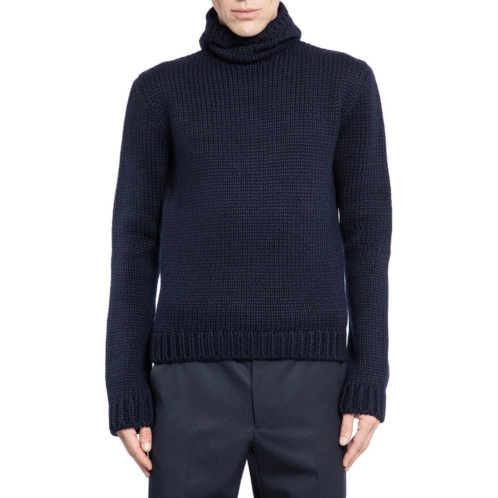 Prada Blue Wool Turtleneck