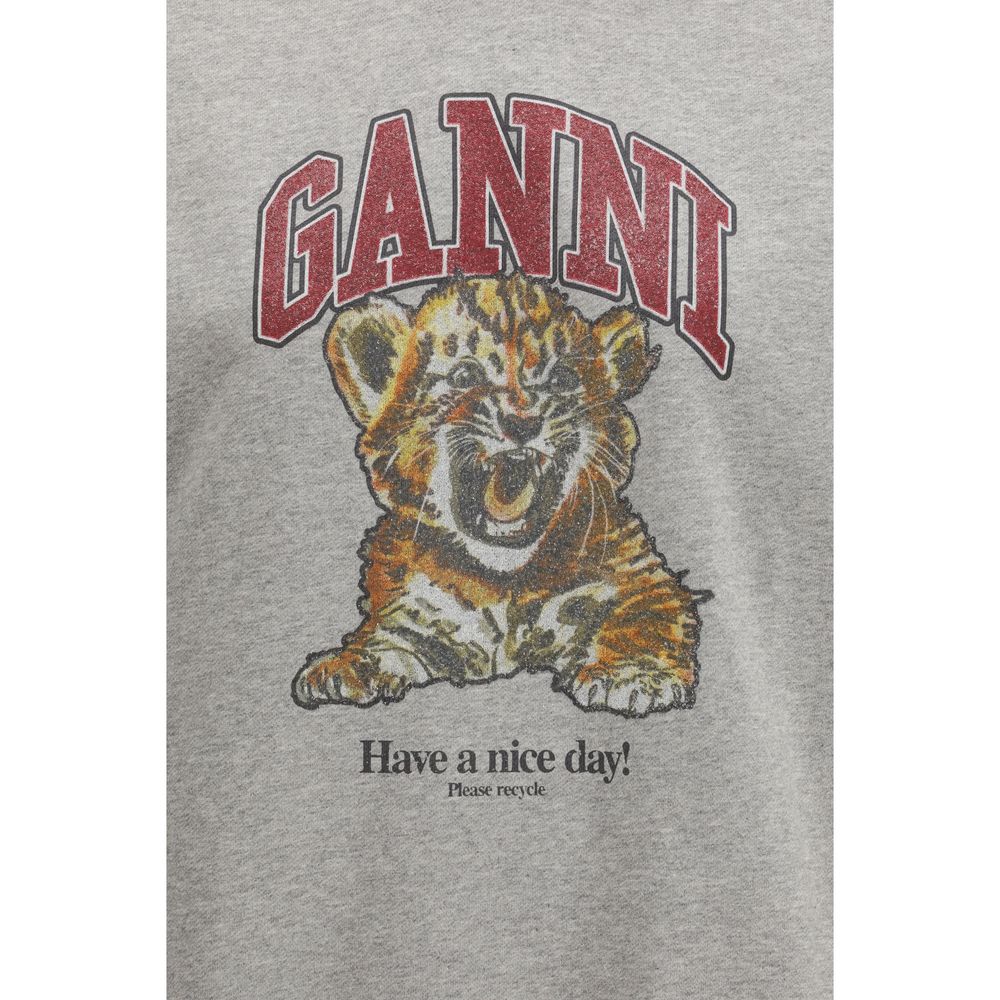 Ganni Gray Cotton Sweatshirt