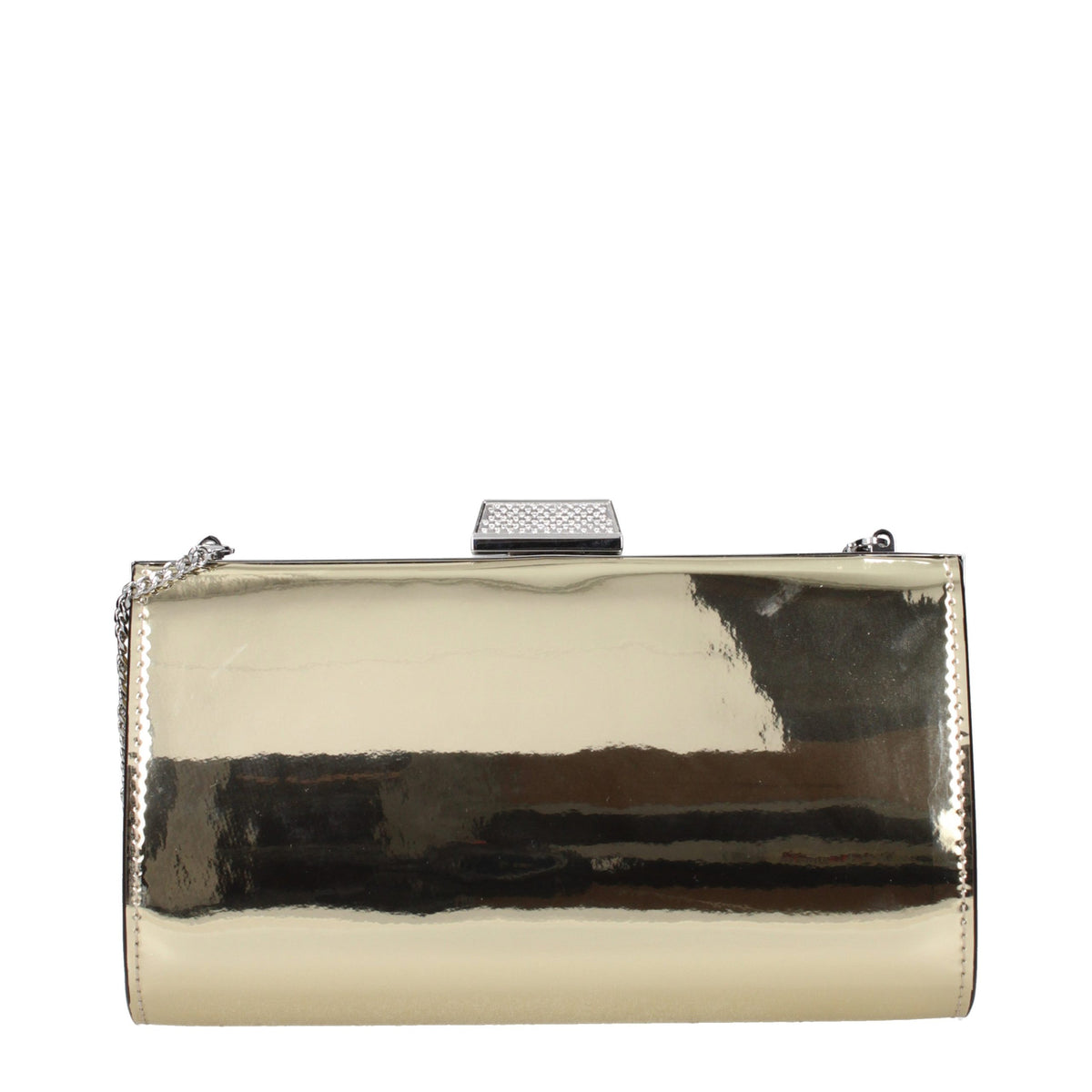 Jimmy Choo Gold Leather Clutch Bag