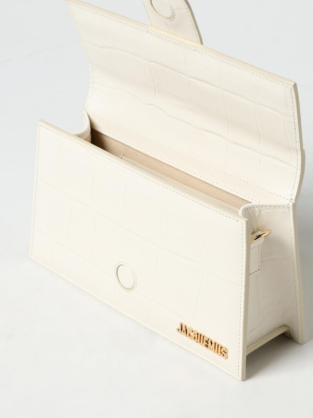 Jacquemus Ivory Cocco Le Grand Bambino Handbag