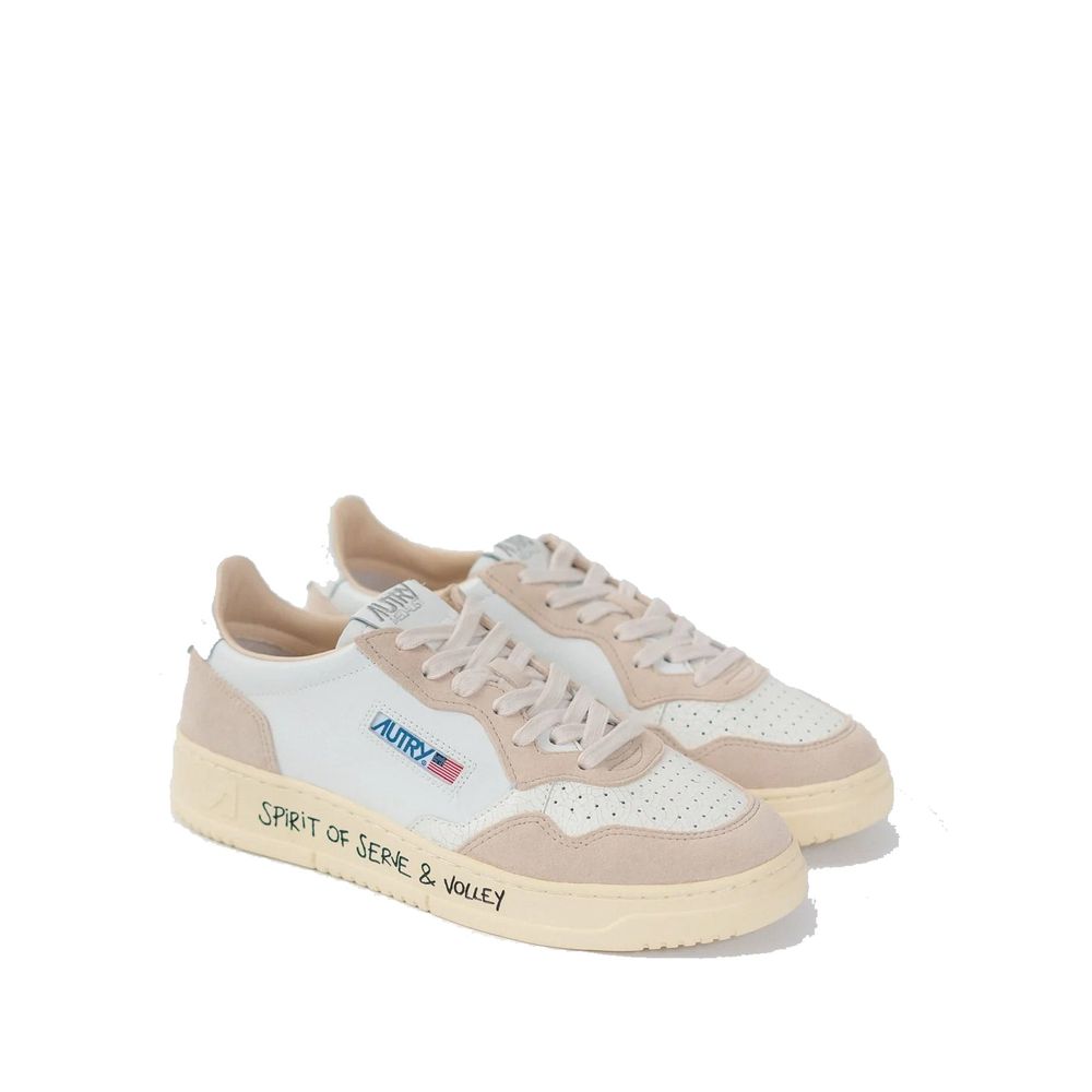 Autry White Goatskin Low Top Sneakers