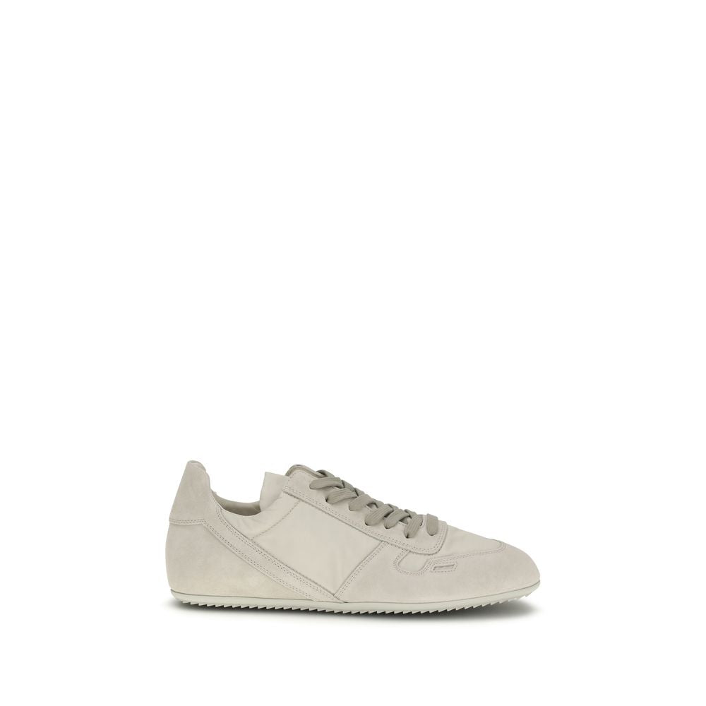 Rick Owens Gray Calf Leather Bos Taurus Low Top Sneakers