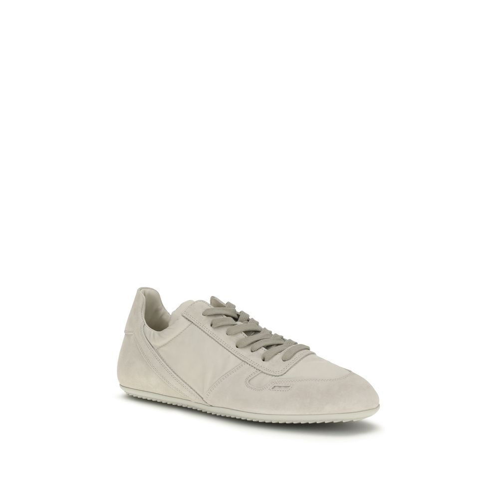 Rick Owens Gray Calf Leather Bos Taurus Low Top Sneakers