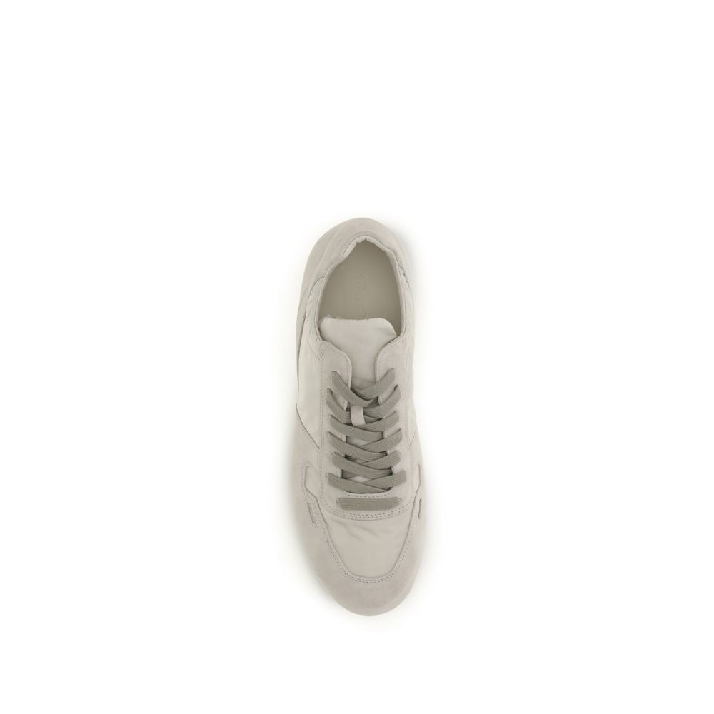 Rick Owens Gray Calf Leather Bos Taurus Low Top Sneakers