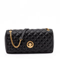 Versace Black Quilted Leather Shoulder Strap Bag