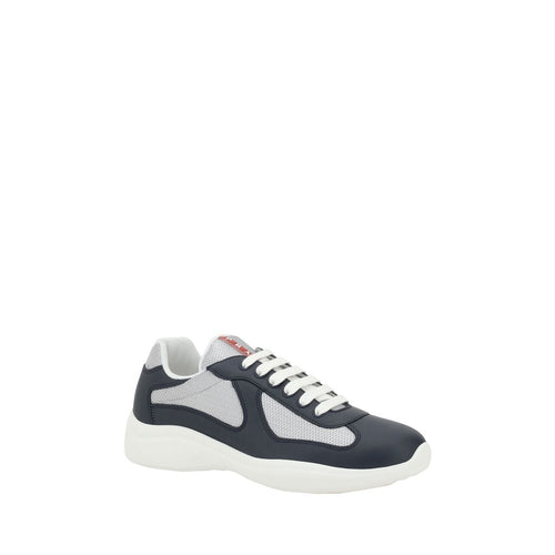 Prada Blue Calf Leather Bos Taurus Athletic Sneakers