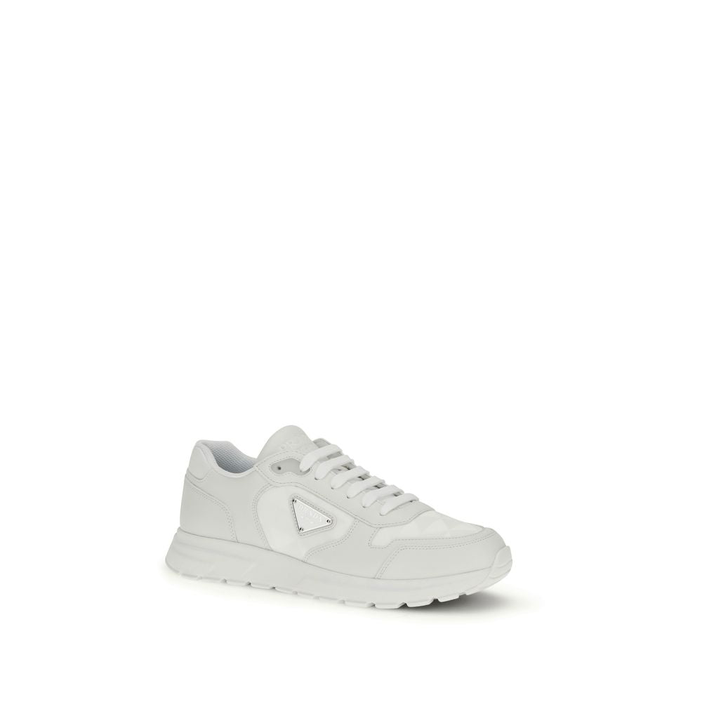 Prada White Recycled Polyamide Athletic Sneakers