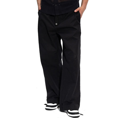 Versace Black Cotton Casual Pants
