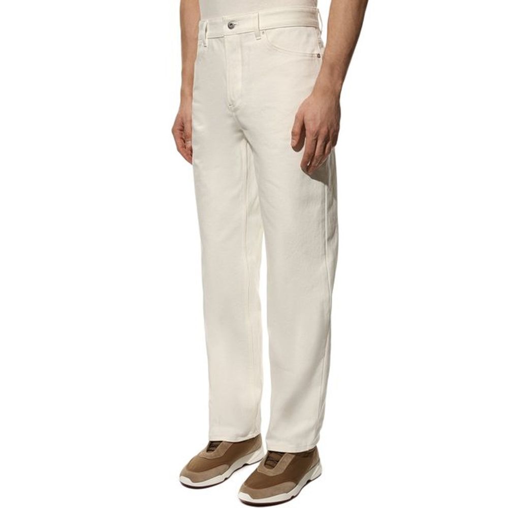 Jil Sander White Cotton Straight-Leg Jeans