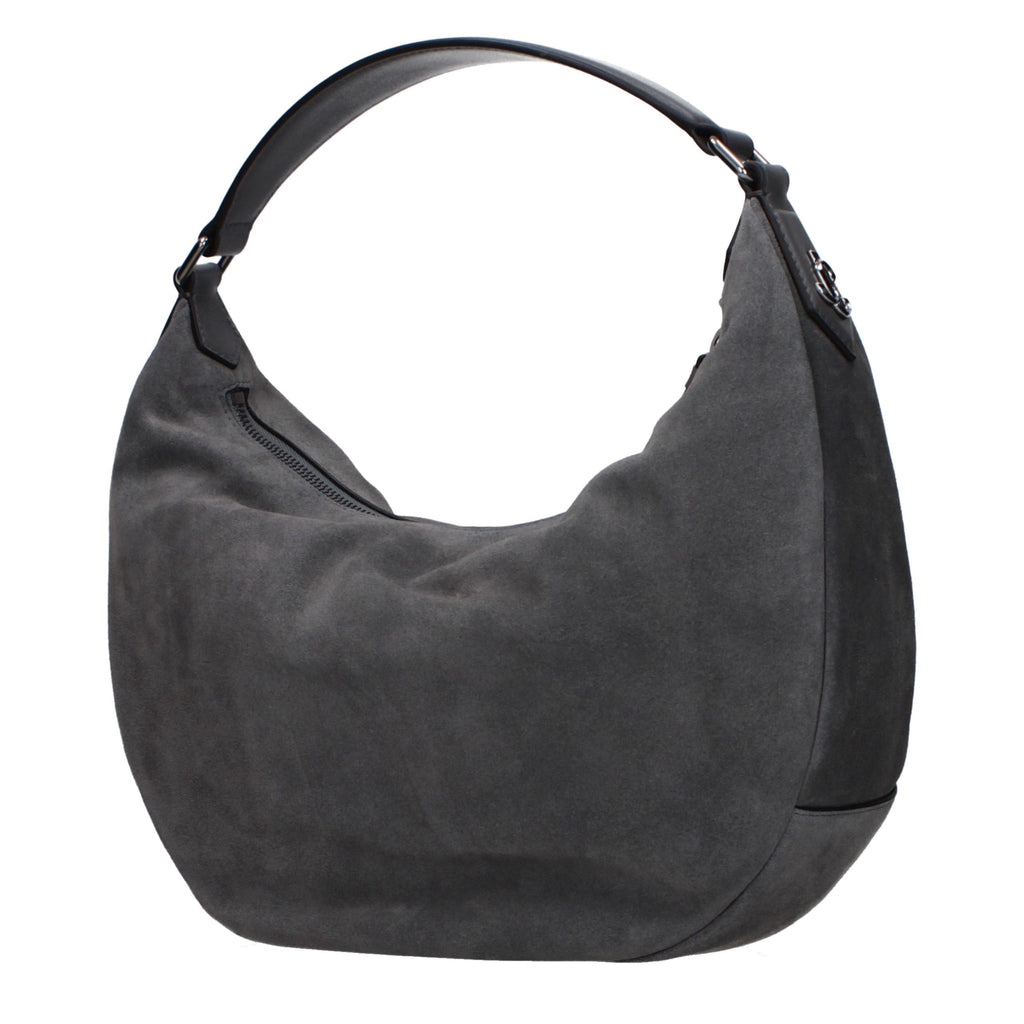 Jimmy Choo Gray Leather Shoulder Bag