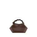 Ganni Brown Calf Leather Bos Taurus Handbag