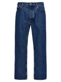 Palm Angels Blue Cotton Straight-Leg Jeans