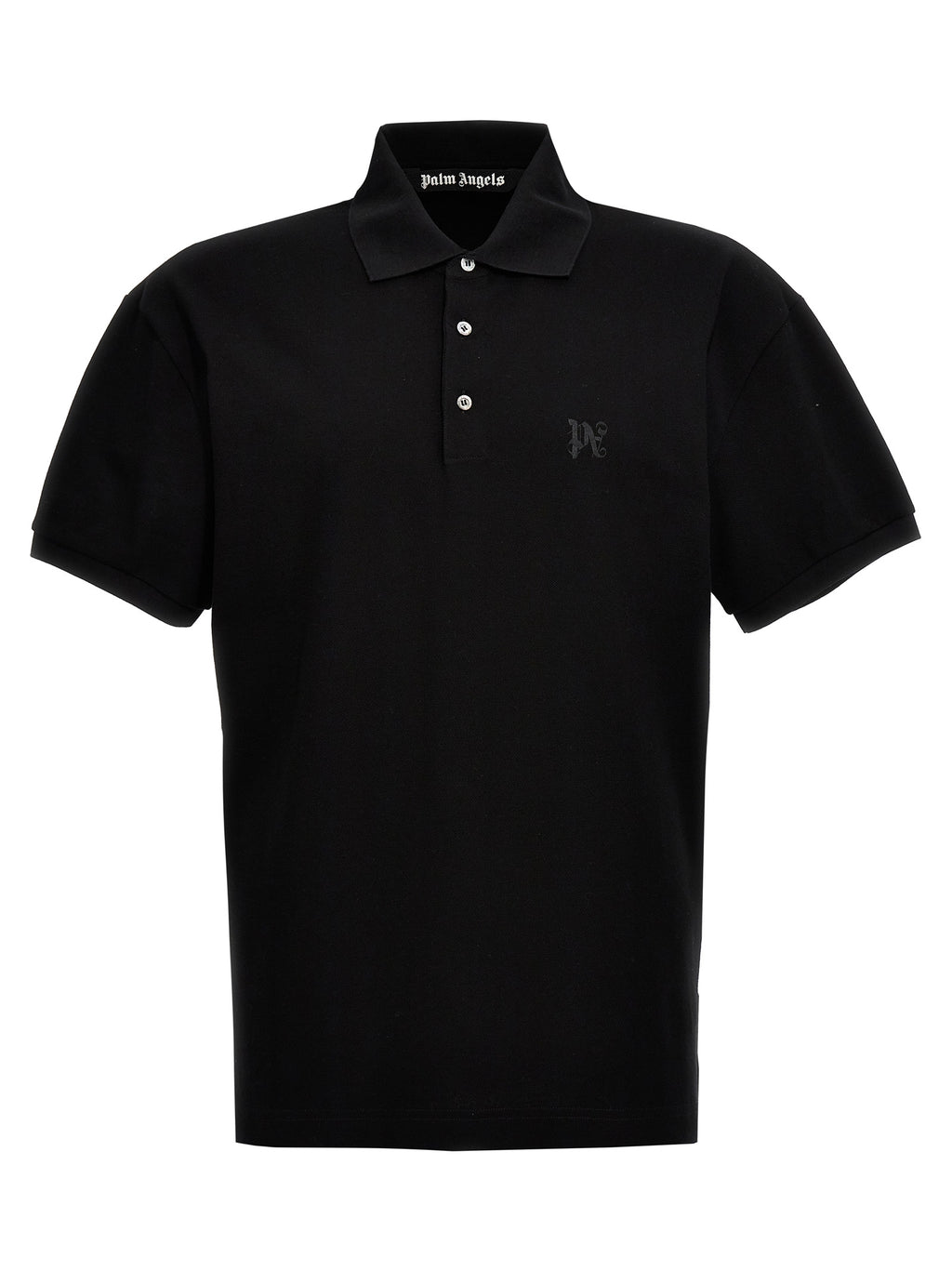 Palm Angels Black Polyester Polo Shirt