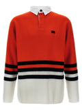 WALES BONNER Red Wool Polo Shirt