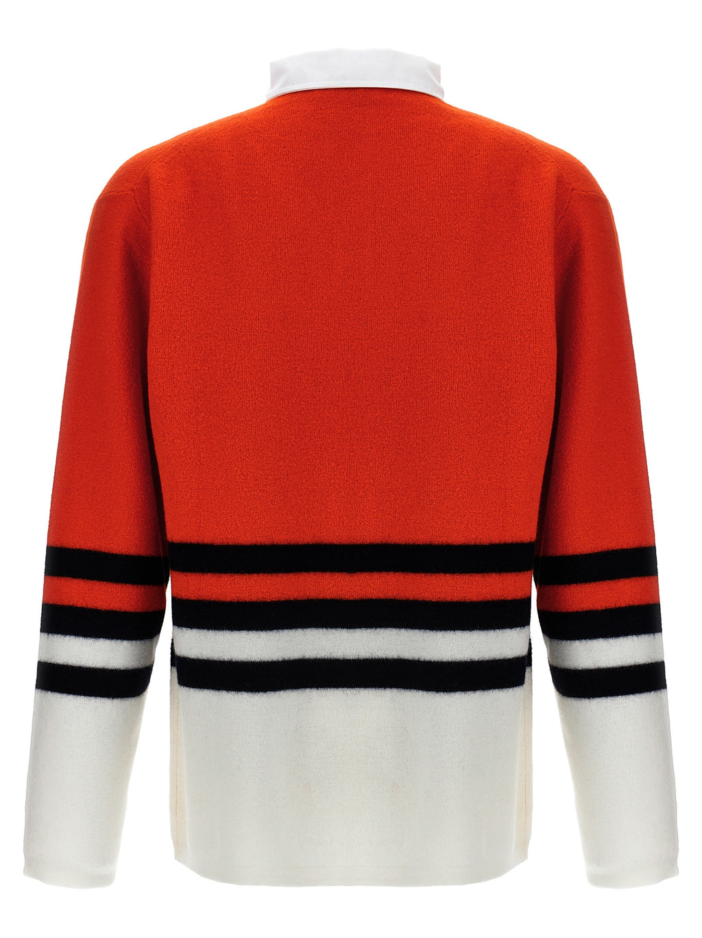 WALES BONNER Red Wool Polo Shirt