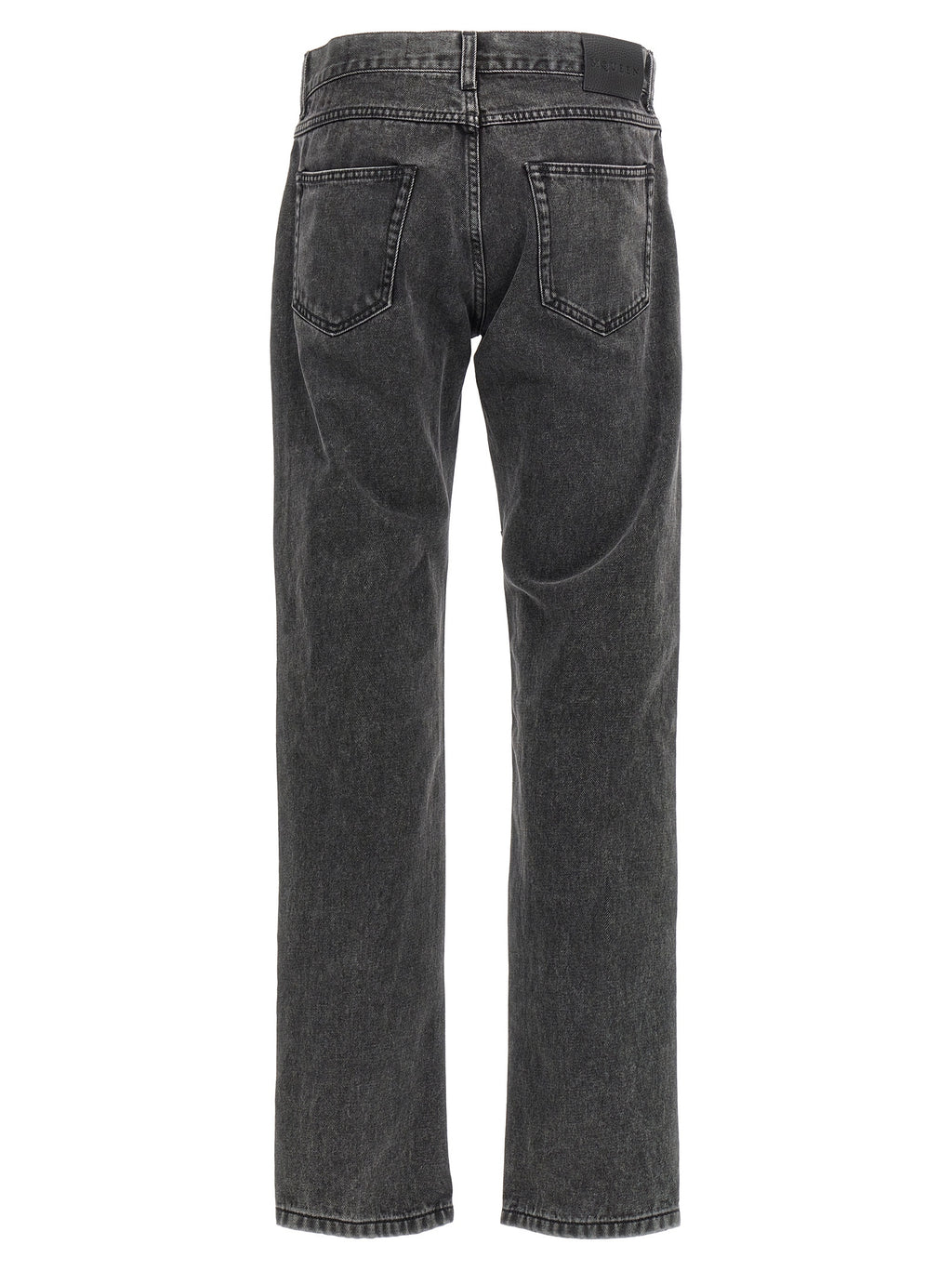 Alexander McQueen Black Cotton Straight-Leg Jeans