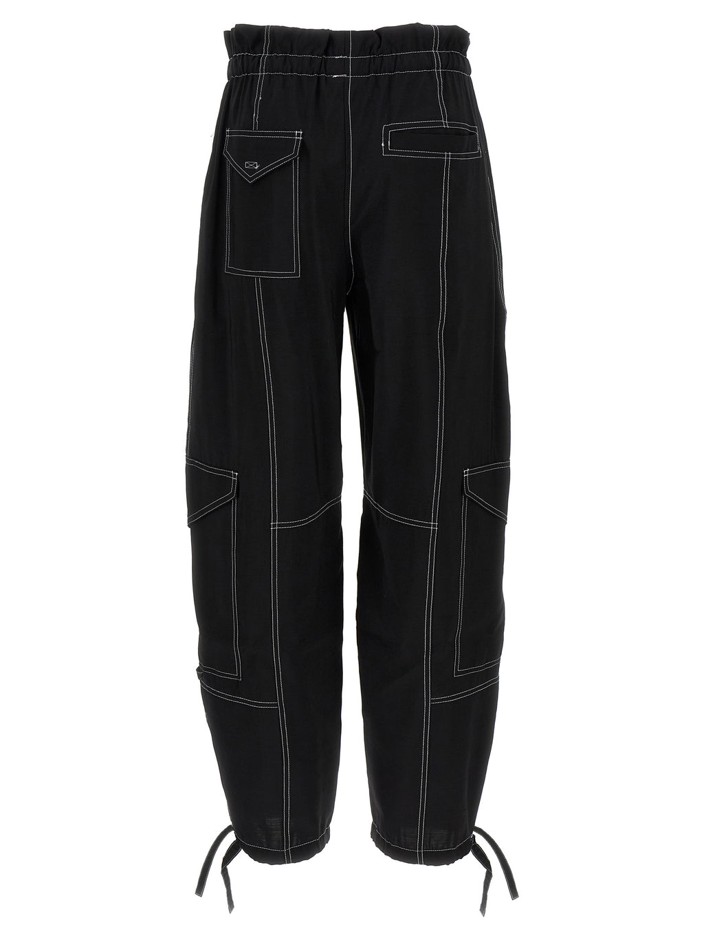 Ganni Black Viscose Casual Pants