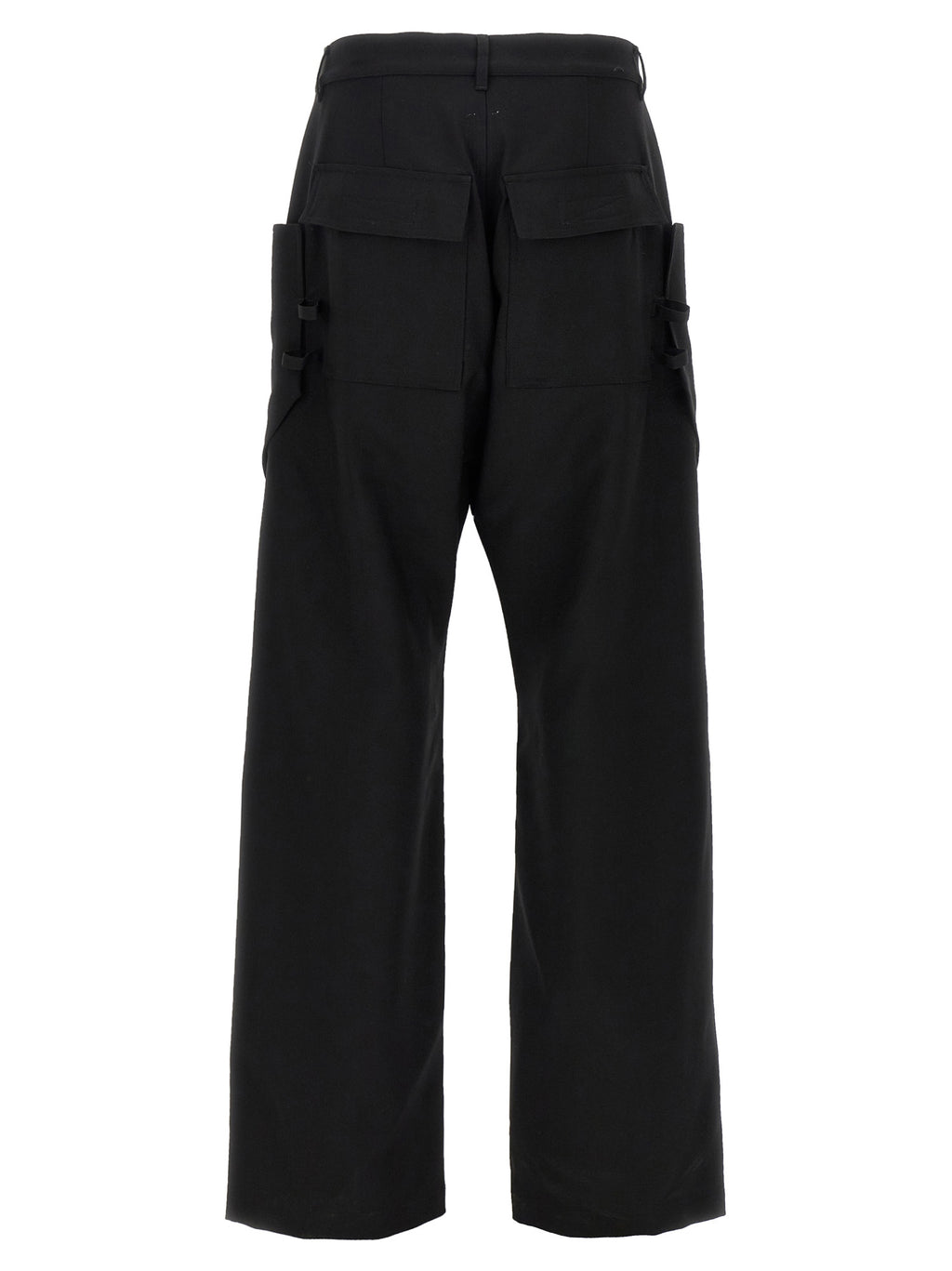 Rick Owens Black Virgin Wool Cargo Pants