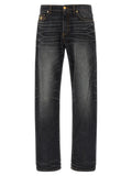 Versace Black Cotton Straight-Leg Jeans