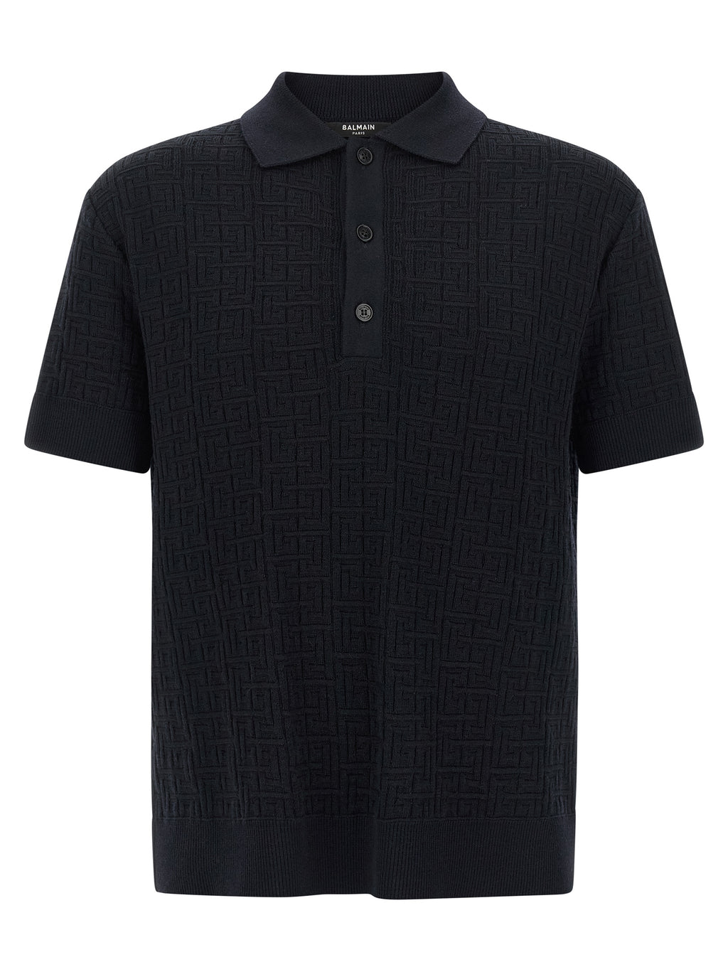 Balmain Blue Wool Polo Shirt