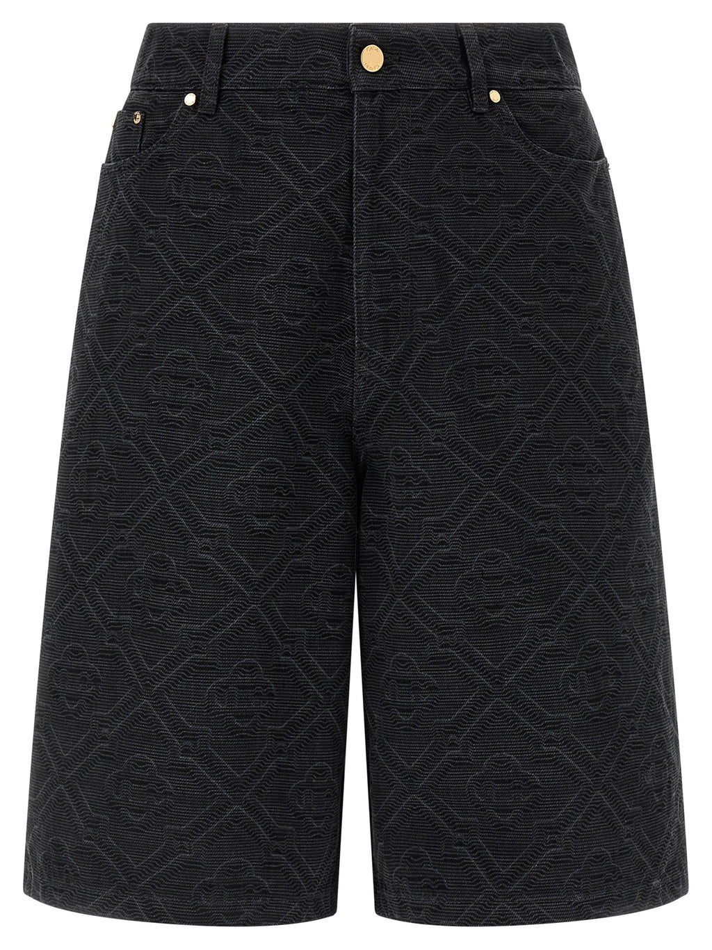 Casablanca Black Cotton Bermuda Shorts