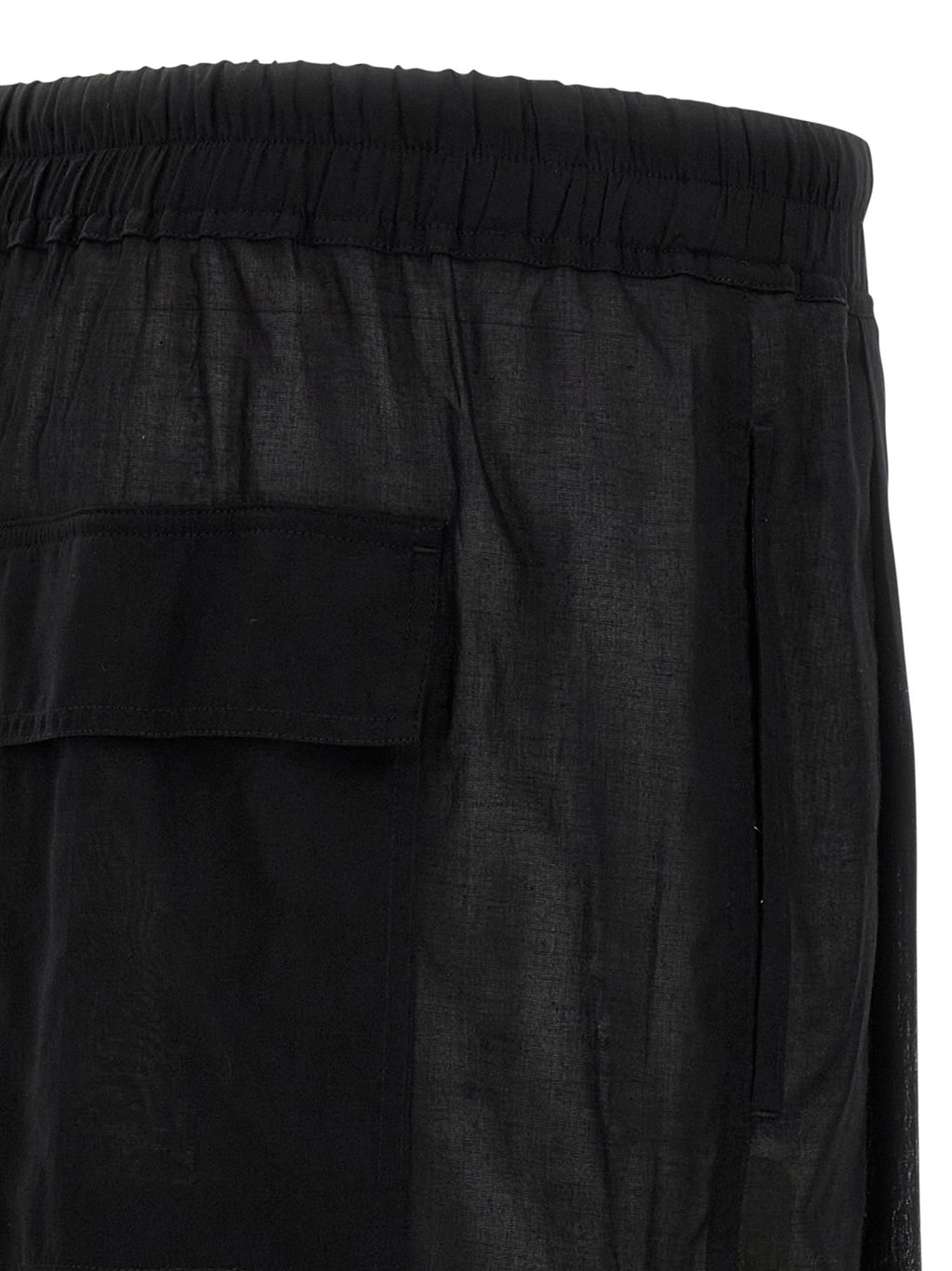 Rick Owens Black Cotton Bermuda Shorts