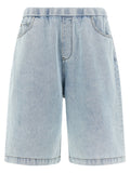 Entire Studios Blue Cotton Bermuda Shorts