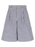 Comme Des Garçons Blue Cotton Bermuda Shorts