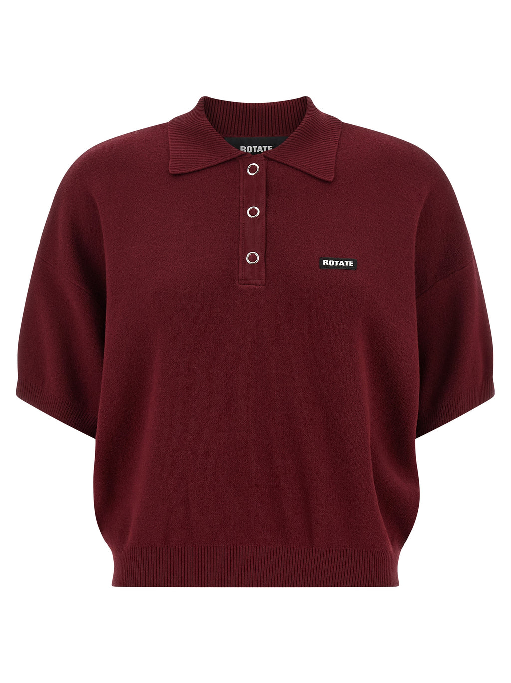 ROTATE BIRGER CHRISTENSEN Bordeaux Mohair Polo Shirt
