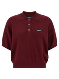 ROTATE BIRGER CHRISTENSEN Bordeaux Mohair Polo Shirt
