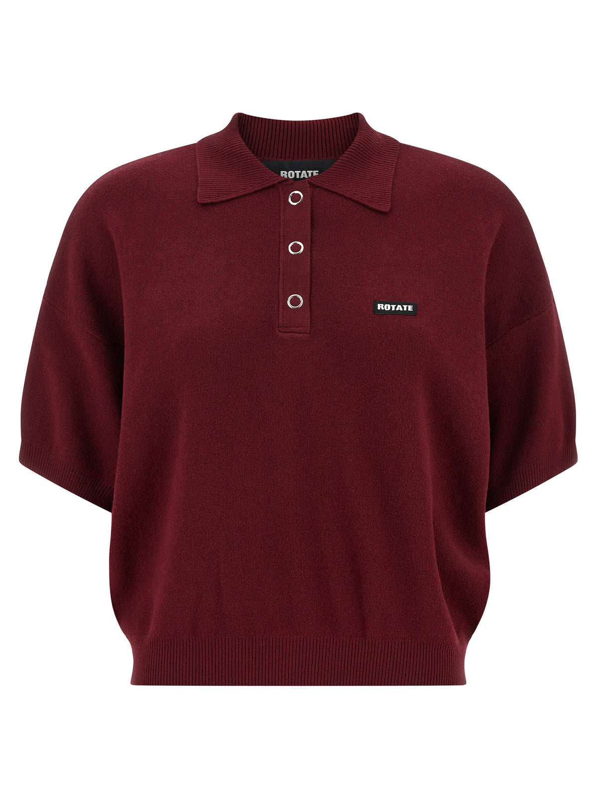 ROTATE BIRGER CHRISTENSEN Bordeaux Mohair Polo Shirt