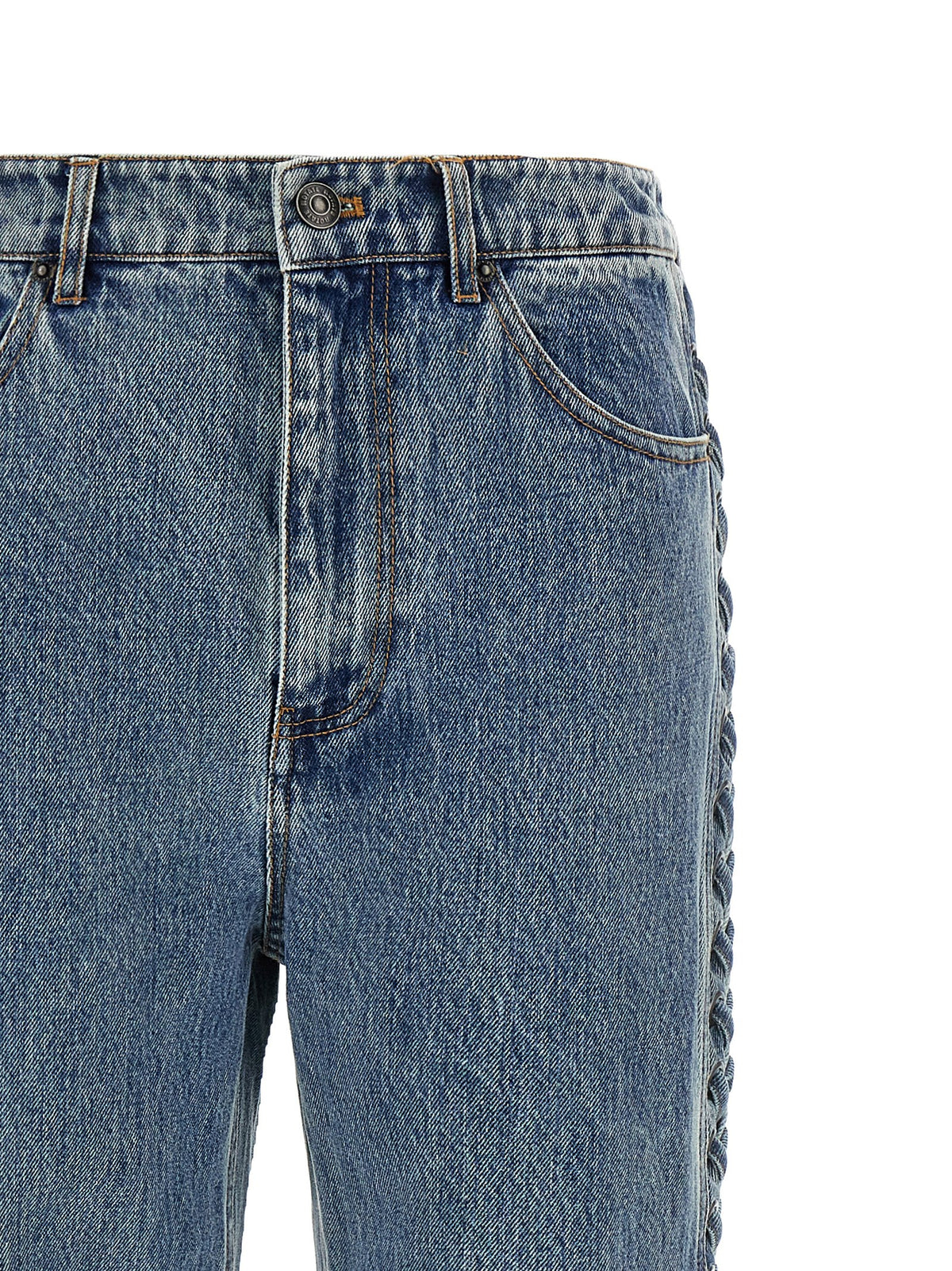 ROTATE BIRGER CHRISTENSEN Blue Cotton Straight-Leg Jeans