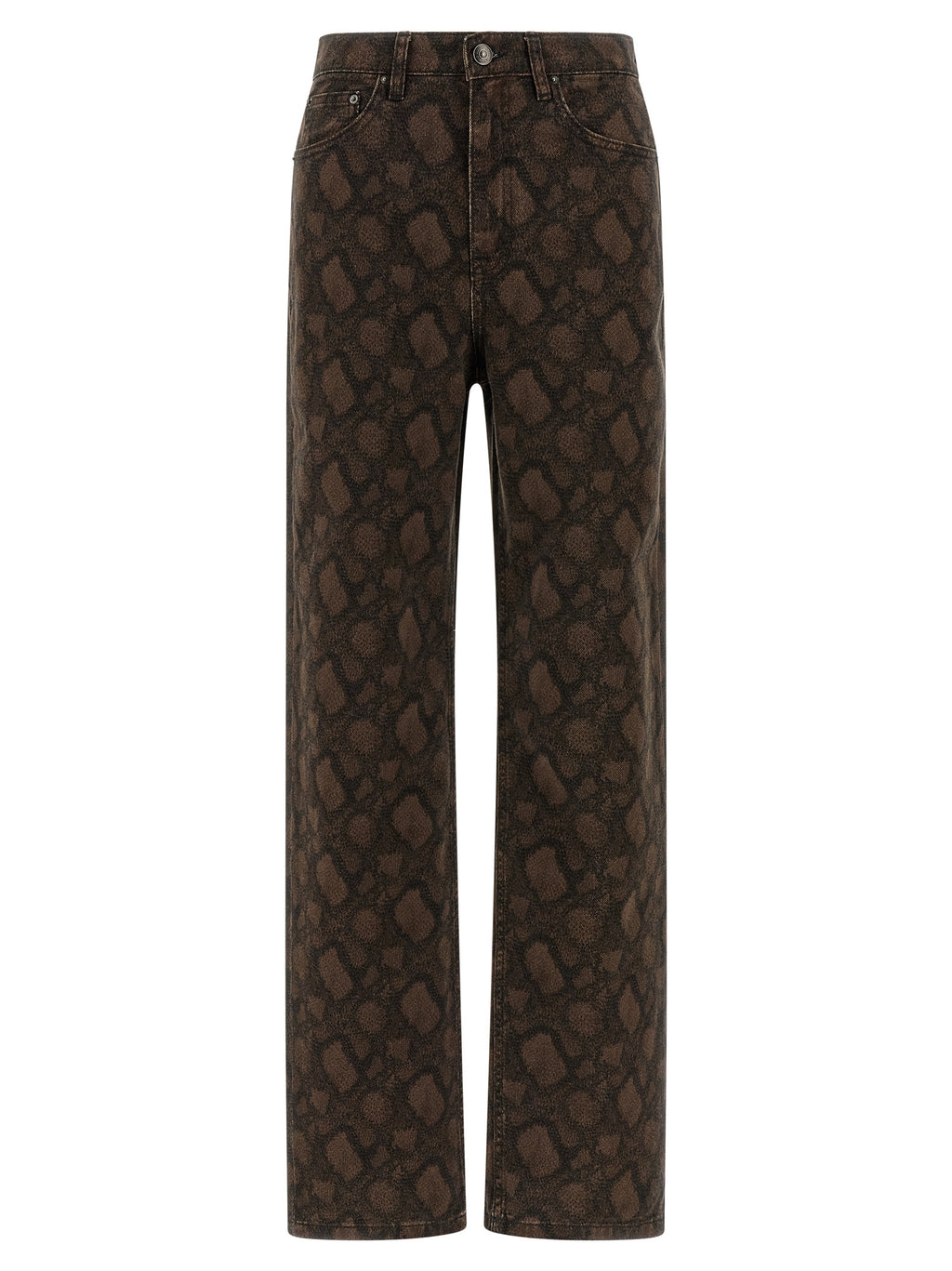ROTATE BIRGER CHRISTENSEN Brown Cotton Straight-Leg Jeans