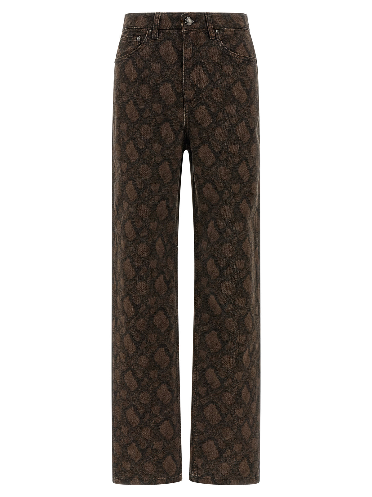 ROTATE BIRGER CHRISTENSEN Brown Cotton Straight-Leg Jeans