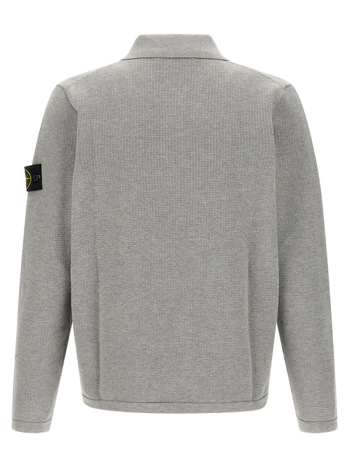 Stone Island Gray Cotton Polo Shirt