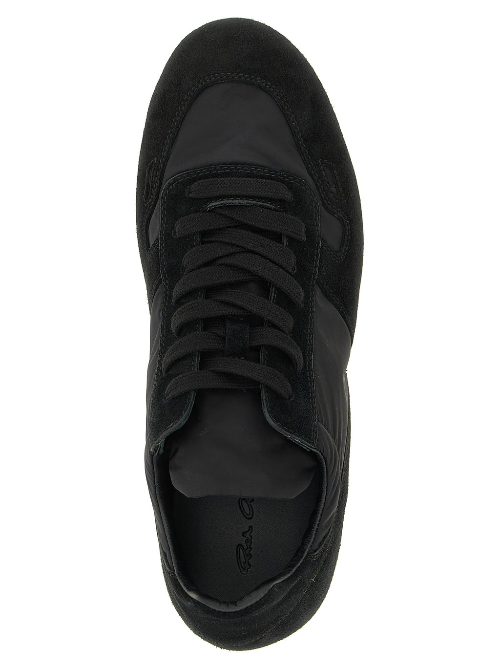 Rick Owens Black Calfskin Athletic Sneakers