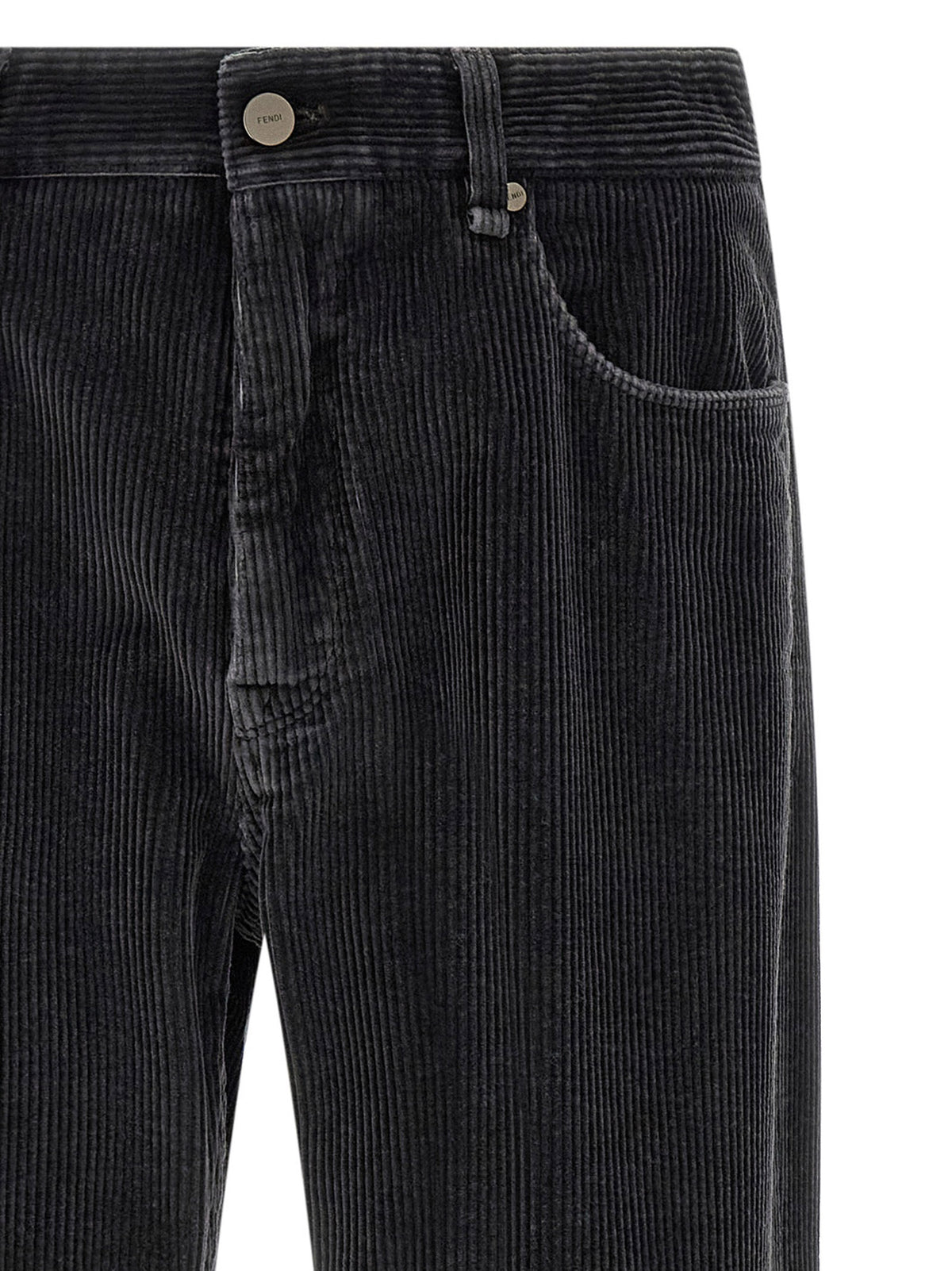 Fendi Gray Cotton Casual Pants