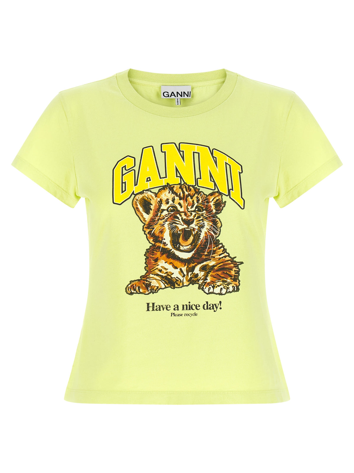 Ganni Bicolor Cotton T-Shirt