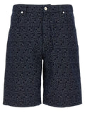 Fendi Blue Cotton Bermuda Shorts
