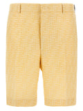 Fendi Multicolor Linen Bermuda Shorts