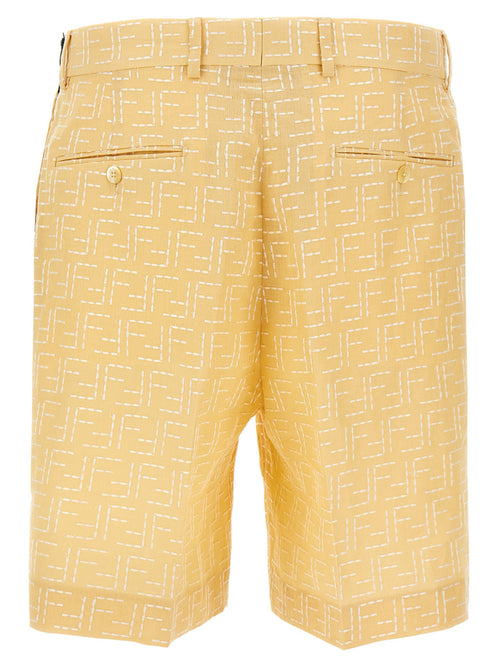 Fendi Multicolor Linen Bermuda Shorts