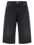 Ami Paris Black Cotton Bermuda Shorts