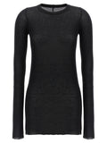 Rick Owens Black Viscose Long Sleeve T-Shirt