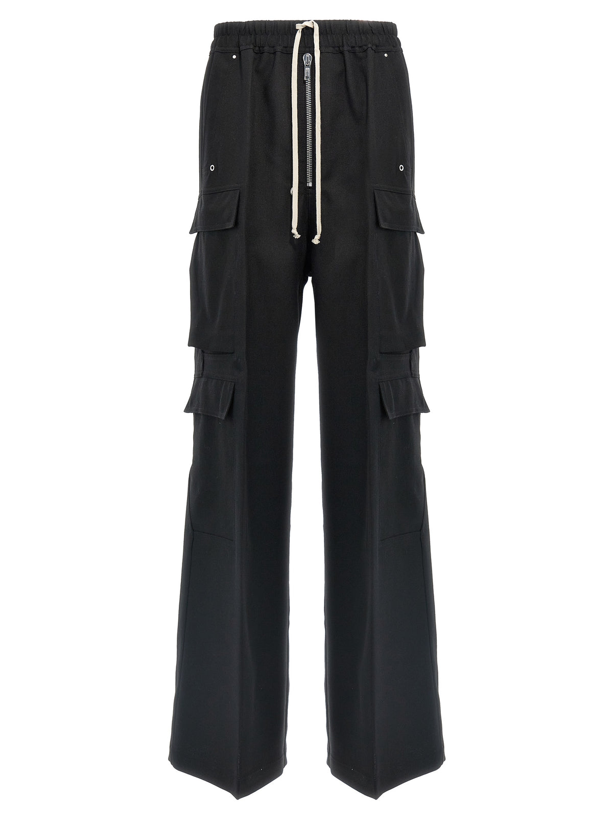 Rick Owens Black Wool Cargo Pants