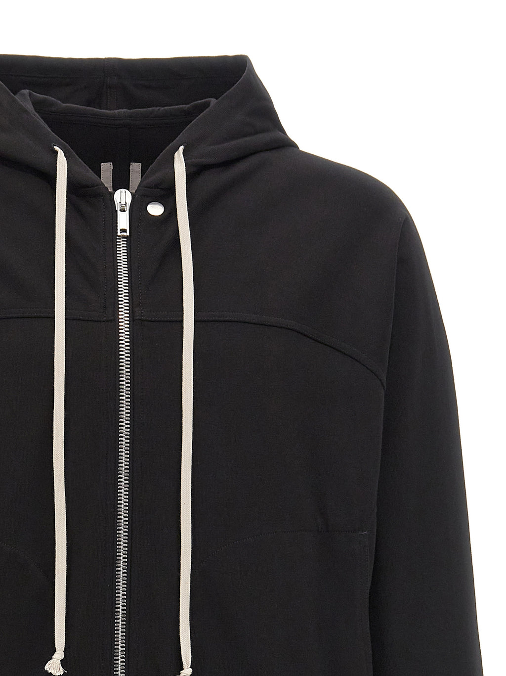 Rick Owens Black Cotton Hoodie