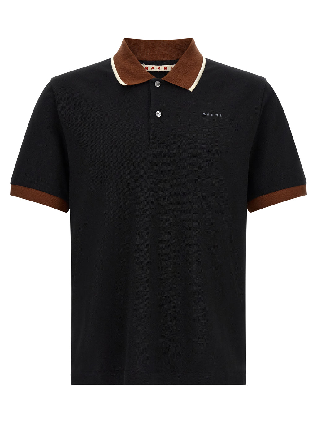 Marni Black Cotton Polo Shirt