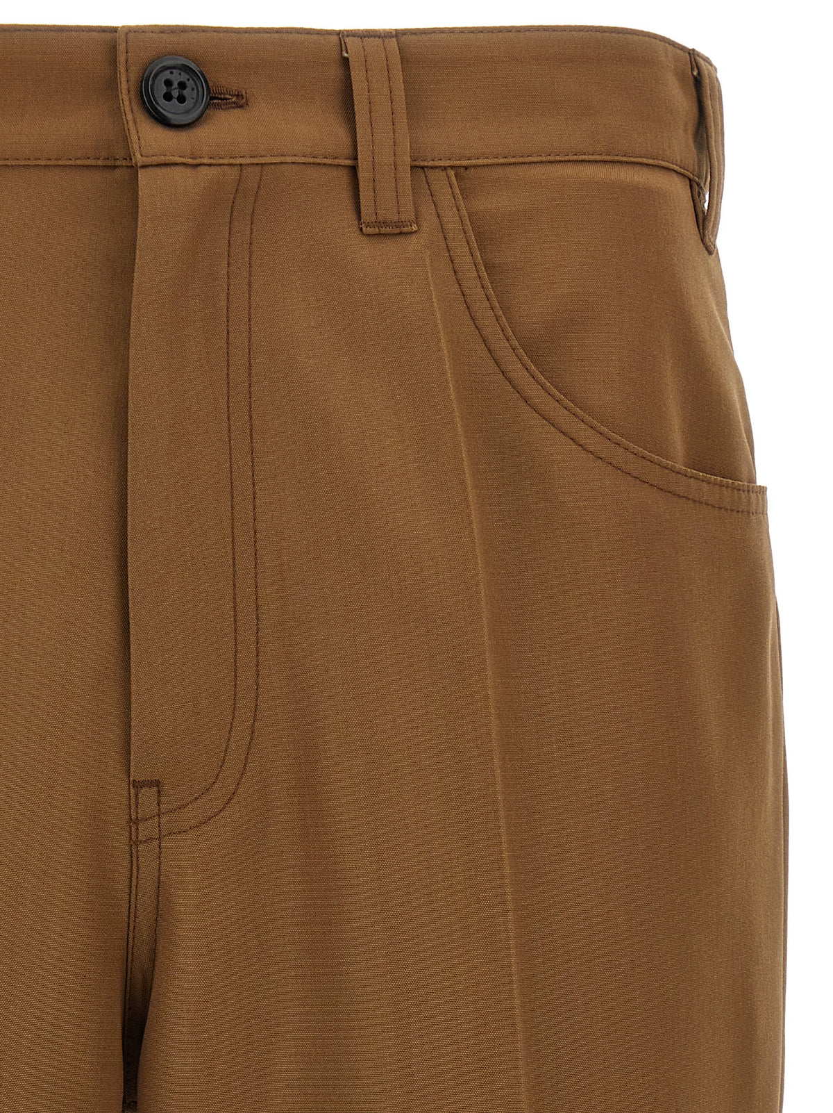 Marni Brown Virgin Wool Casual Pants