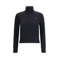Ami Paris Black Merino Wool Turtleneck